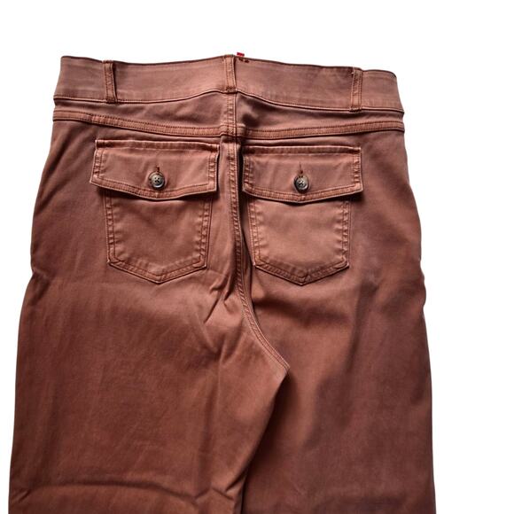 SPANX Pants Stretch Twill size XL - Approximately sz 12 Cropped, wide leg Rust - Picture 7 of 11